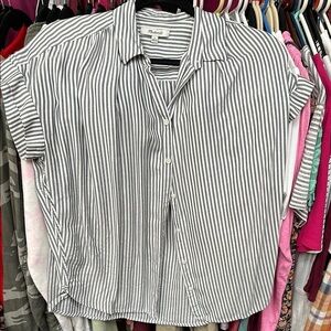 Madewell Black and White Striped Casual Shirt